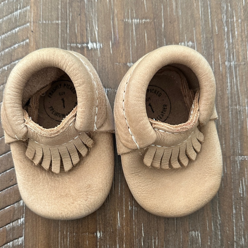 Freshly Picked Tan Baby Moccasins